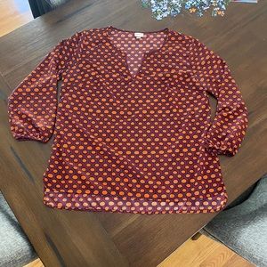 Merona orange patterned tunic XL